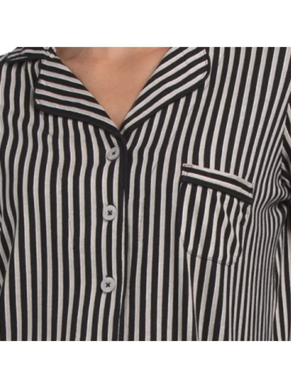 POPPY & CLAY 2pc Striped Notch Collar Top And Pants Pajama Set